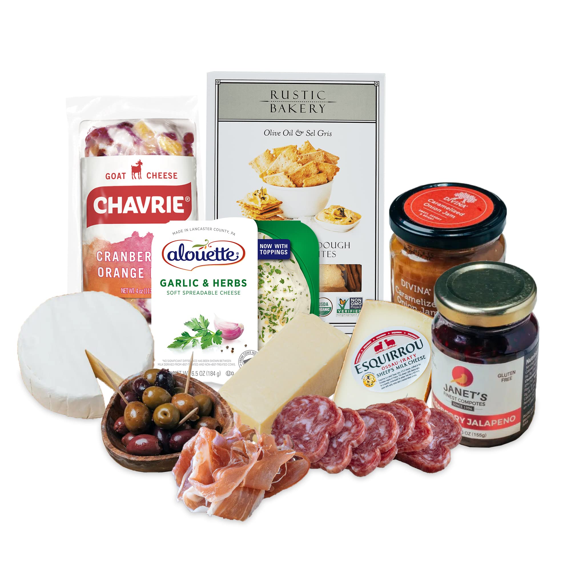 Premium Cheese Lover's Holiday Gift Set - 5 Gourmet Cheeses & 6 Artisanal Accompaniments - Elegant Cheese Platter Sampler for Christmas Gifting, Dinner Parties & Charcuterie Boards