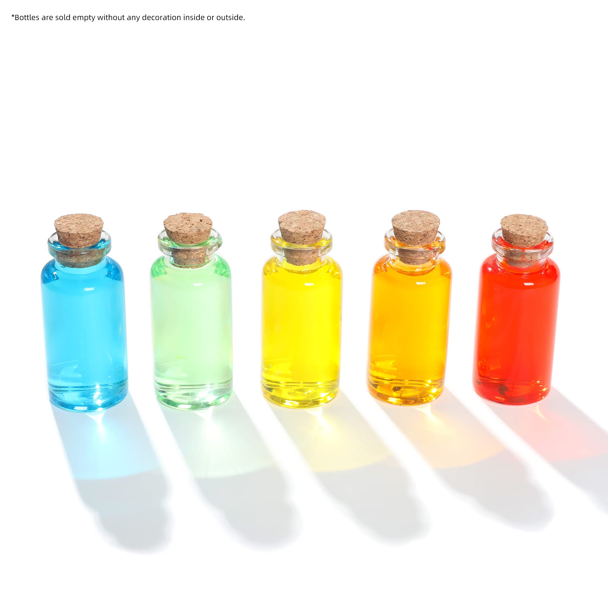Magic Season Decorative Glass Bottles (15 Pcs) - 0.7 fl oz Mini Glass Jars for DIY Crafts, Wedding Favors, Bath Salts & Essential Oils Storage - Perfect for Home Decor, Party Supplies & Gift Packaging