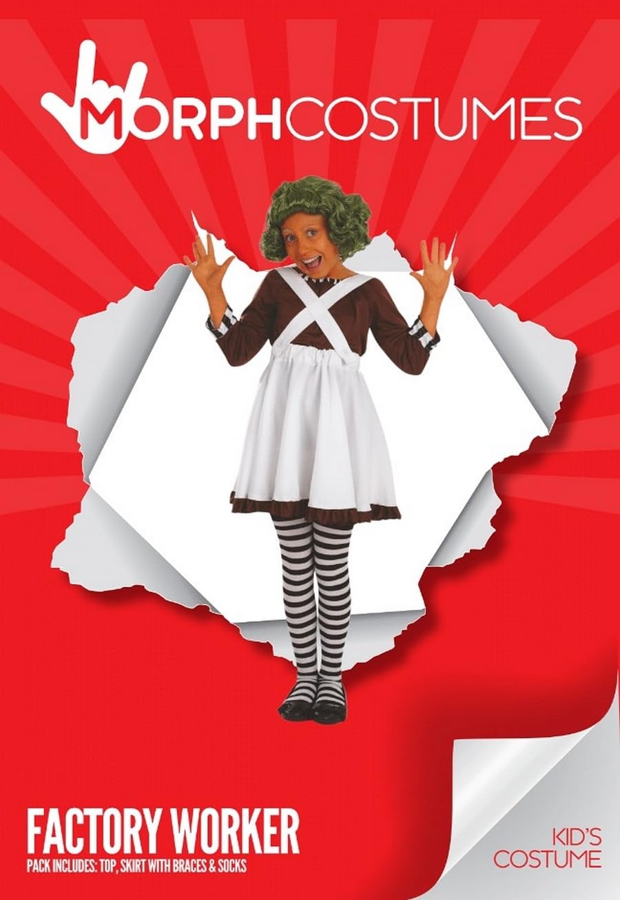 Fun Shack Girls Chocolate Factory Costume - Kids Book Character Dress for Halloween & Cosplay - Perfect for Halloween Parties, Book Week & Dress-Up Events
