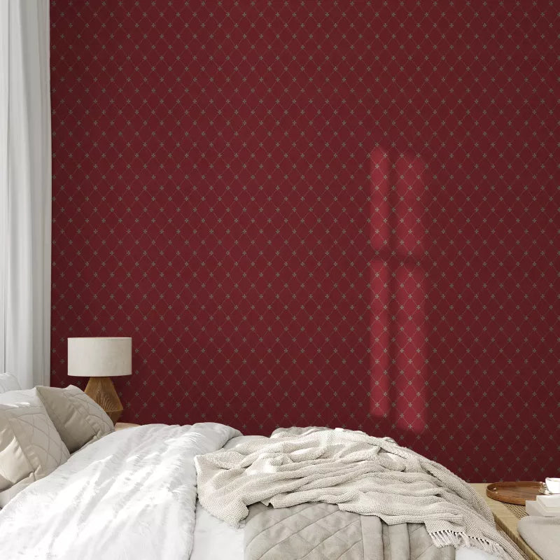 Lim & Handtryck Wallpaper Filipsborg Red/Gold - Premium Scandinavian Floral Design for Living Room, Bedroom & Home Decor