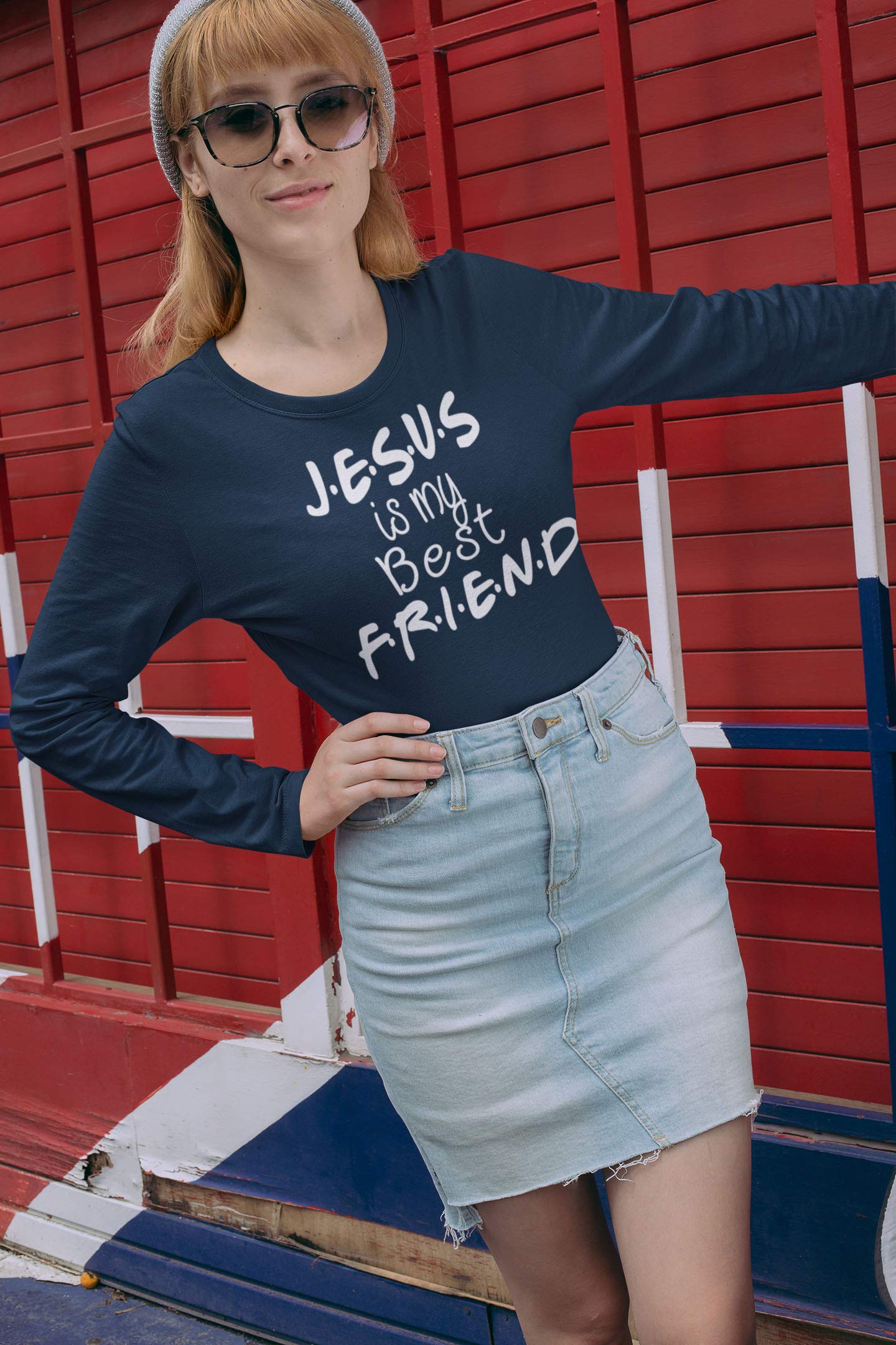 TSC Jesus is My Best Friend Ladies Long Sleeve T-Shirt - Faith-Inspired Comfort for Church, Bible Study, and Daily Wear