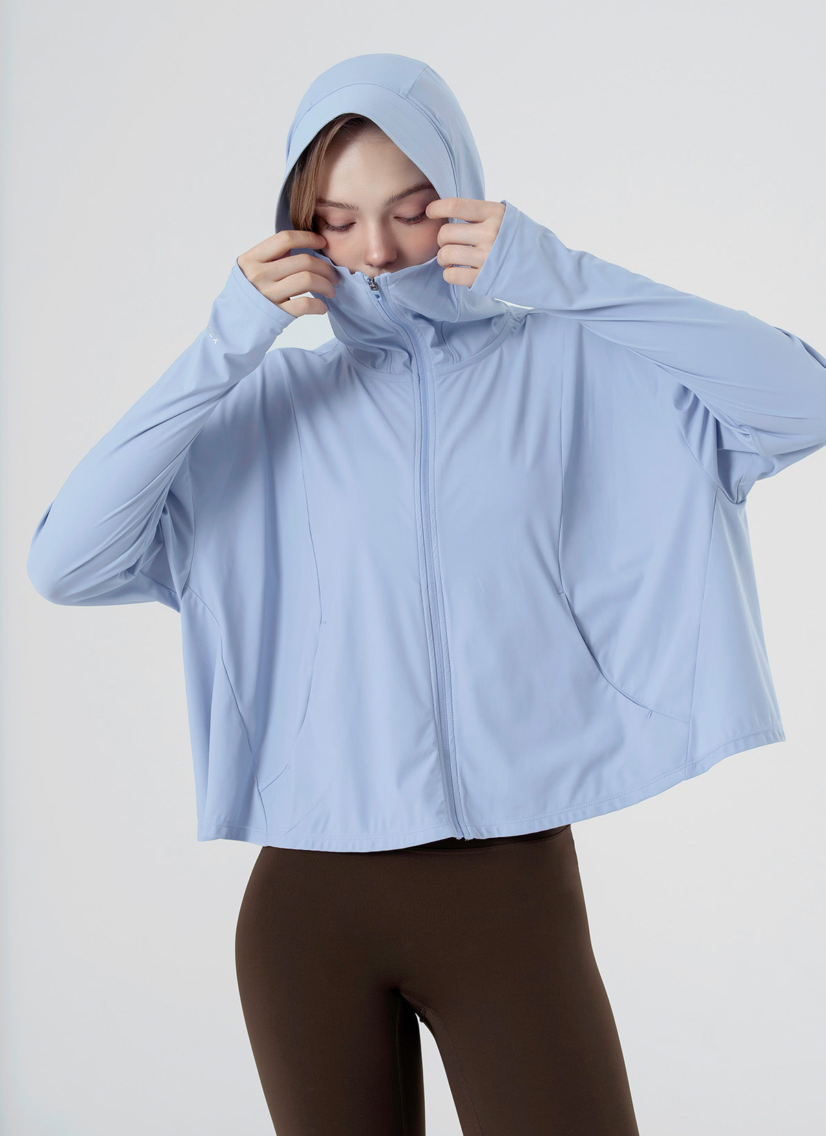 Lightweight Cooling Loose Fit Crop Hoodie Jacket for Women - Breathable Summer Outdoor Workout & Casual Wear