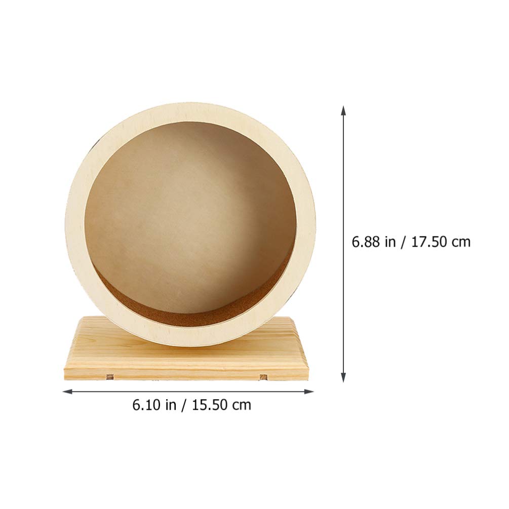 Silent Hamster Exercise Wheel - Wooden Small Pet Running Wheel Toy for Hamsters, Gerbils & Mice - Quiet Spinning Activity Wheel for Cage, Play & Fitness - Perfect for Nocturnal Pets & Nighttime Use