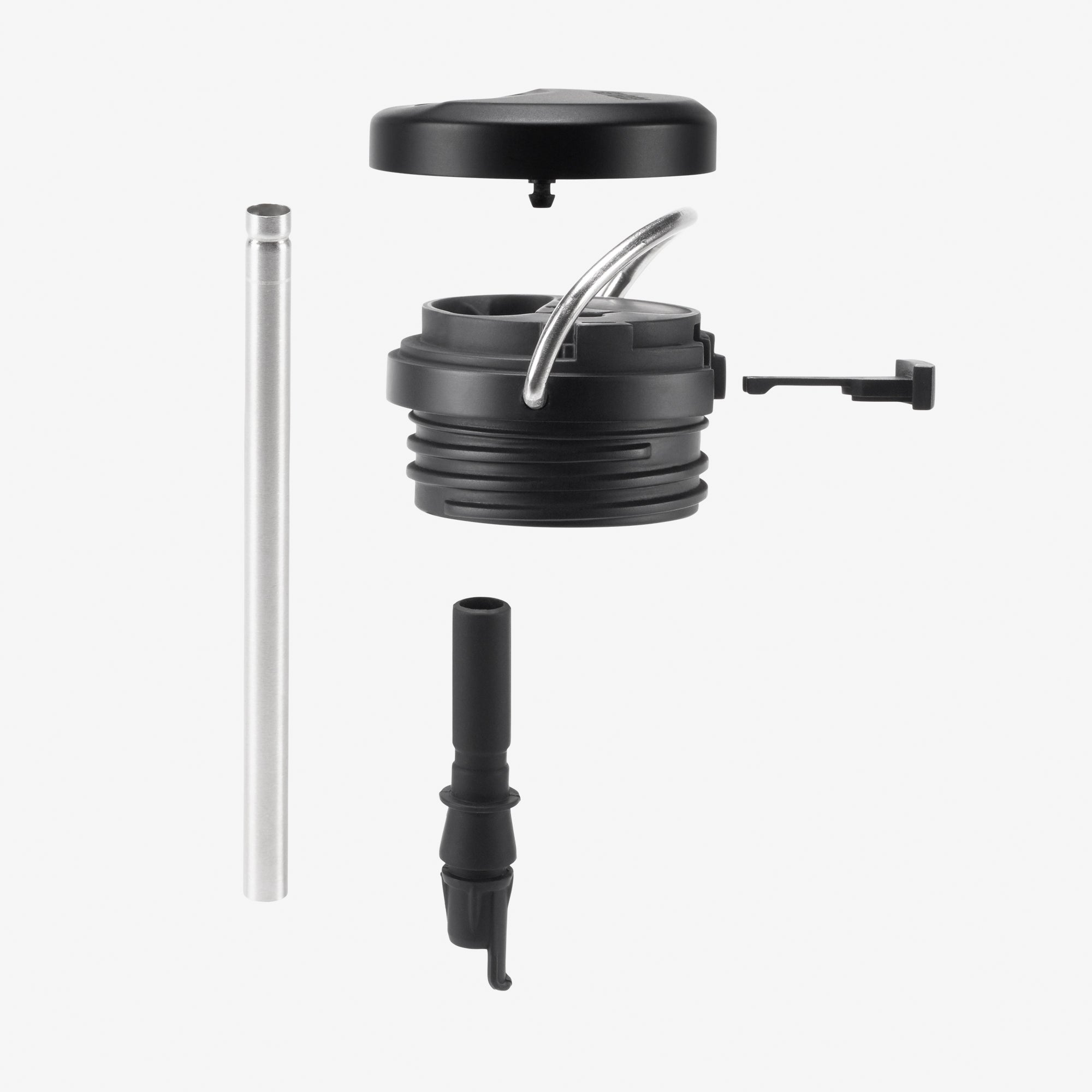 TKWide Twist Cap Straw Silicone Piece - Black Reusable Drinking Straw for Smoothies, Juice & Cocktails - Perfect for Home, Office & Travel Use