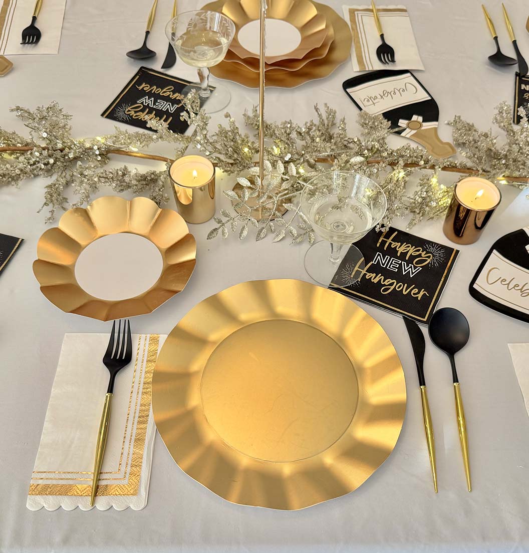 Elegant Champagne Celebration Table Set - 12-Piece Gold & Crystal Party Decor for Weddings, Anniversaries & Special Events