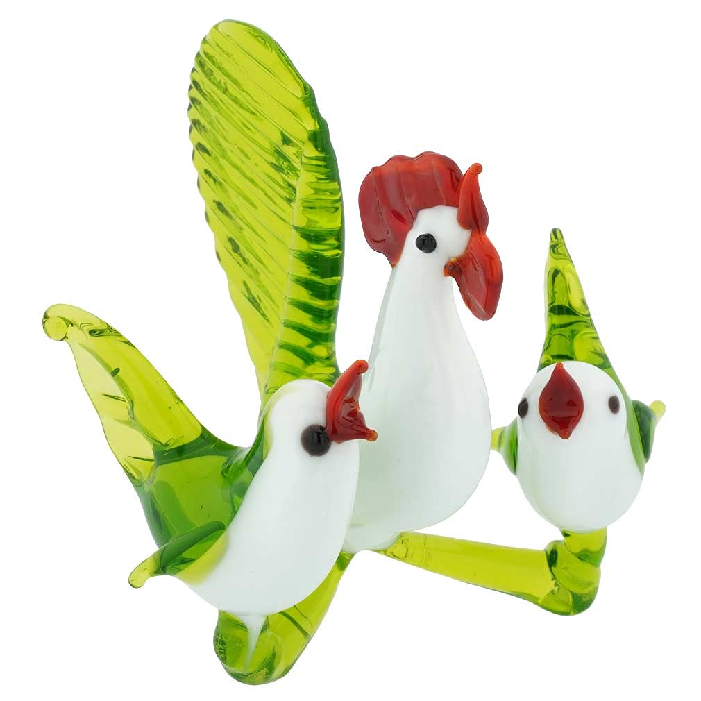 Authentic Murano Glass Hen with Baby Chicks - Handmade in Venice Italy | Elegant Home Decor & Collectible Gift for Mother's Day, Easter, or Kitchen Display