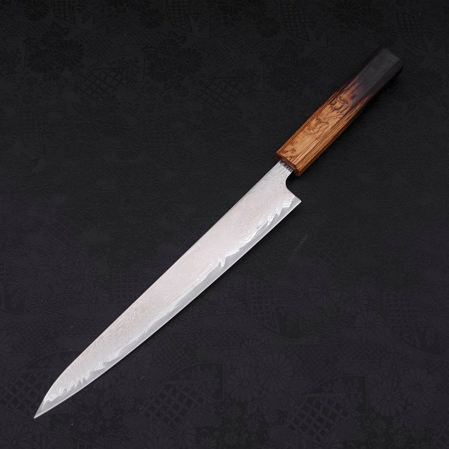 Premium Japanese Sujihiki Knife 240mm - AUS 10 Wave Damascus Steel with Urushi Handle - Perfect for Sushi, Sashimi & Meat Slicing - Professional Chef's Kitchen Essential