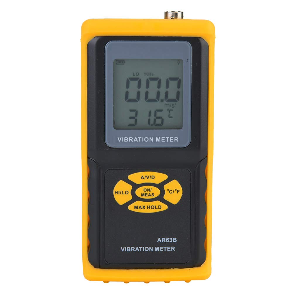 AR63B LCD Digital Vibration Tester - Handheld Split Vibrometer with Intelligent Accelerometer for Power Plants & Petrochemical Industry | Vibration Meter Analyzer for Machinery Maintenance & Equipment Monitoring