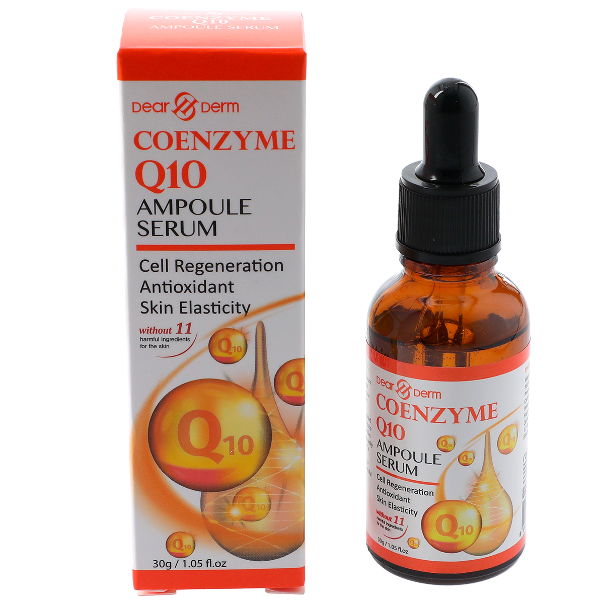 Coenzyme Q10 Ampoule Serum for Anti-Aging & Skin Rejuvenation - Hydrating Facial Treatment for Wrinkles & Fine Lines - Day & Night Skincare Routine