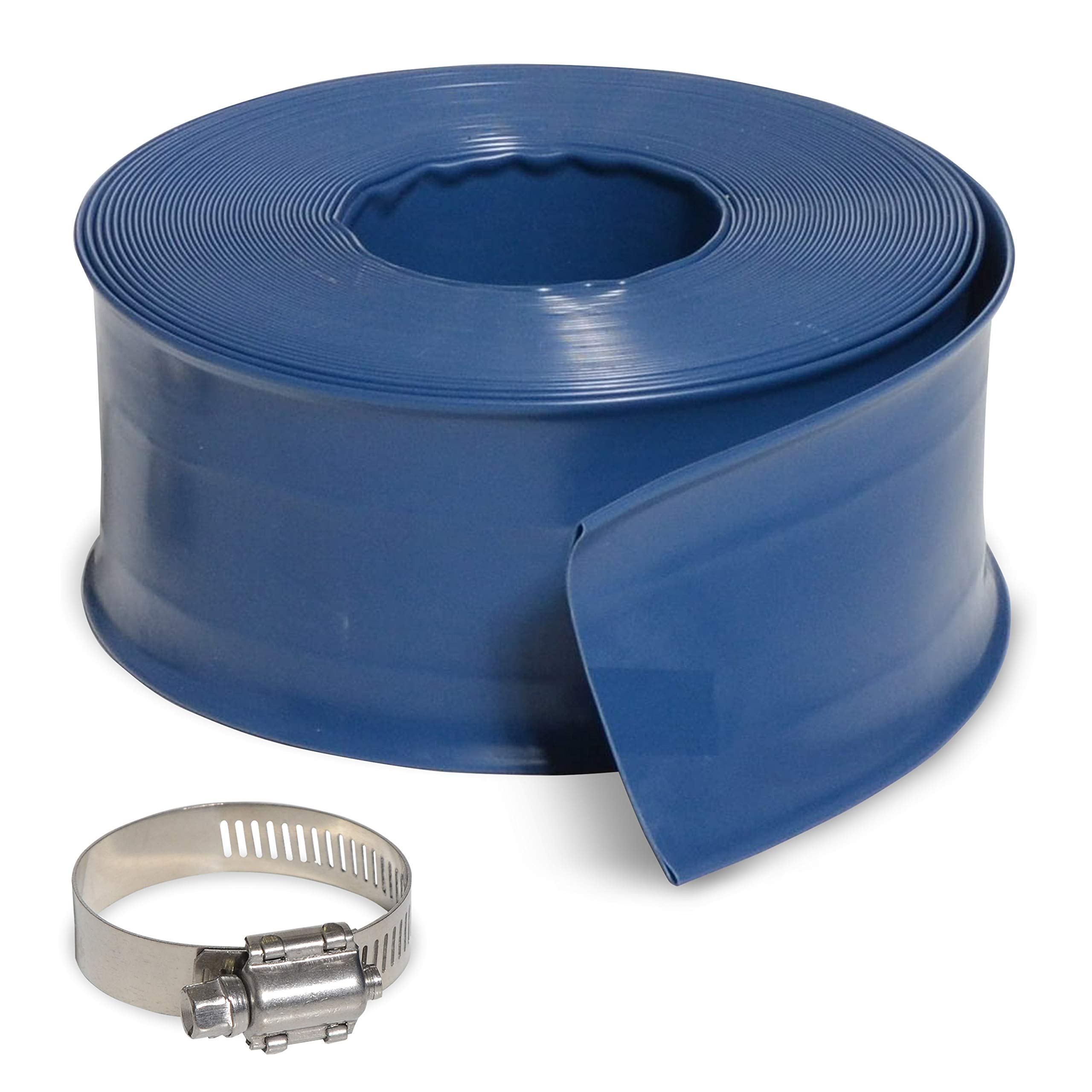 Milliard 50 ft Heavy Duty Backwash Hose - 2 Inch Diameter Weather & Chemical Resistant Pool Filter Hose for Water Disposal - Perfect for Swimming Pools, Hot Tubs, and Water Filtration Systems