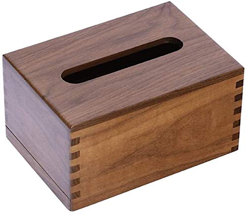 Premium Black Walnut Tissue Box Cover - Elegant Tabletop Napkin Holder & Facial Tissue Dispenser for Home, Office, and Restaurant Decor
