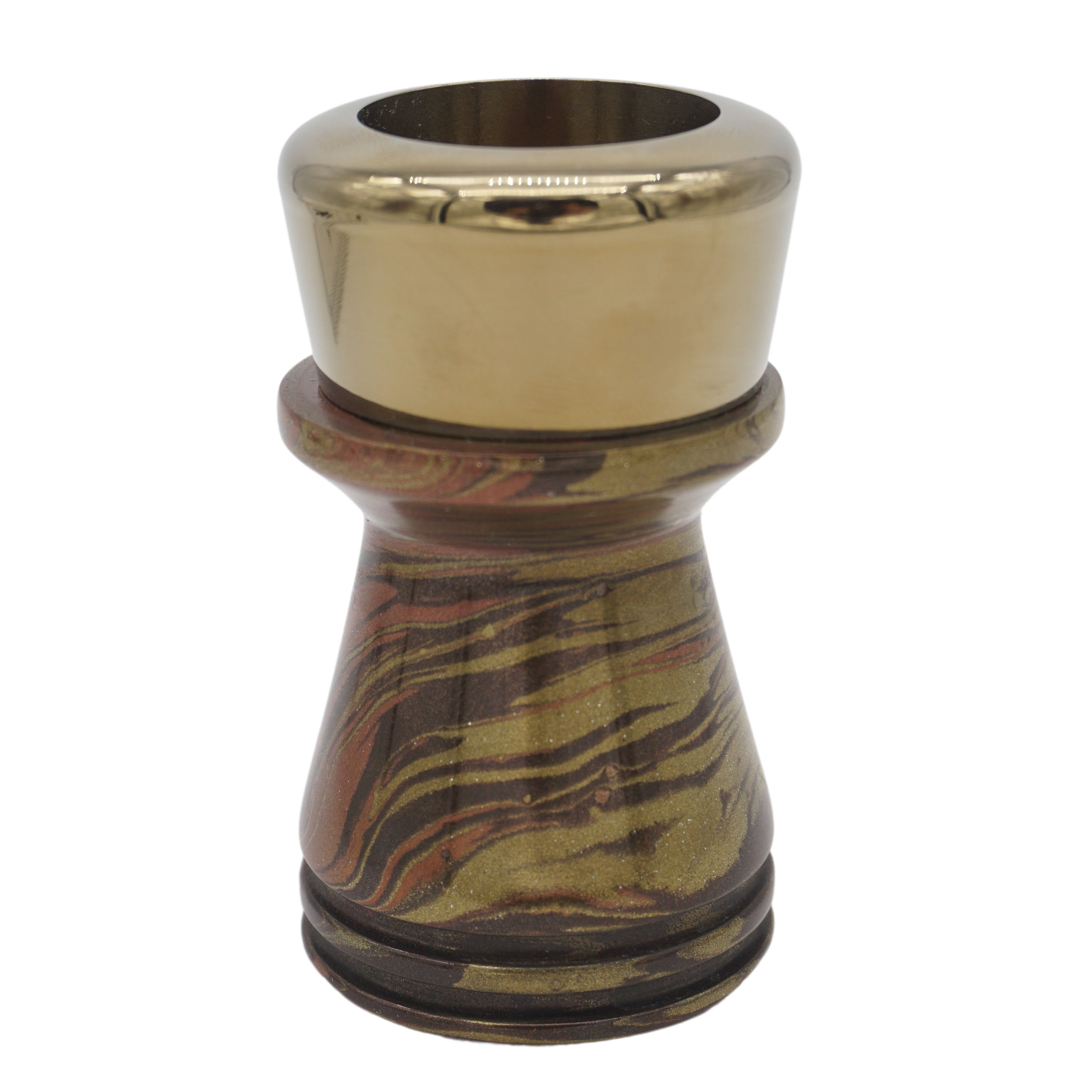 Premium Tri Bronze Handcrafted Shaving Brush Handle - Fits 26mm & 28mm Knots - Perfect for Wet Shaving, Grooming Kits & Luxury Bathroom Accessories