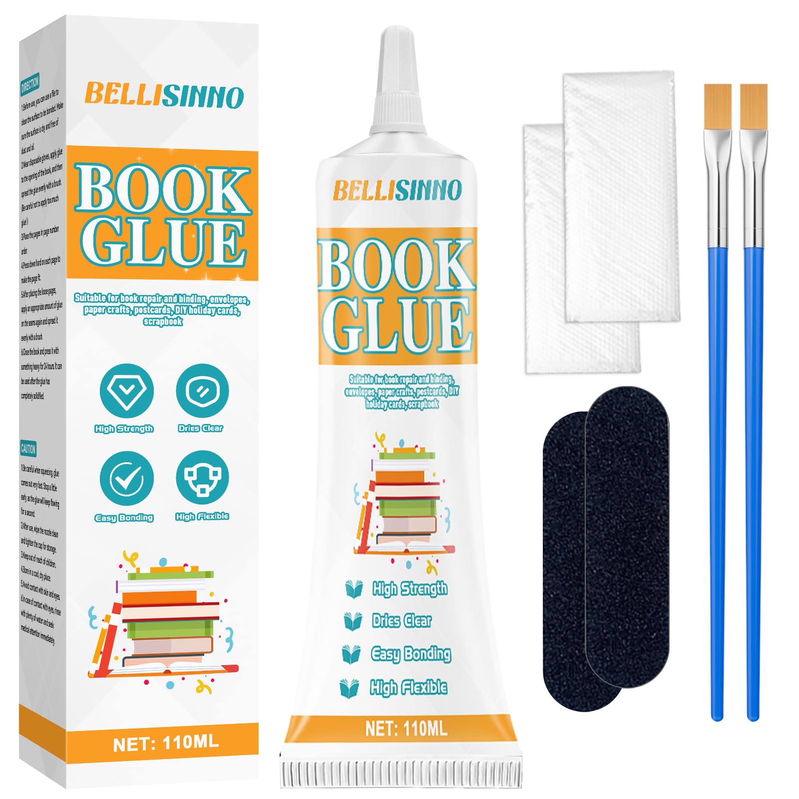 Flexible Clear Book Binding Glue - Strong Adhesive for Book Repair, Scrapbooking & Paper Crafts - 110ml | Perfect for DIY Bookbinding, Collages & Craft Projects