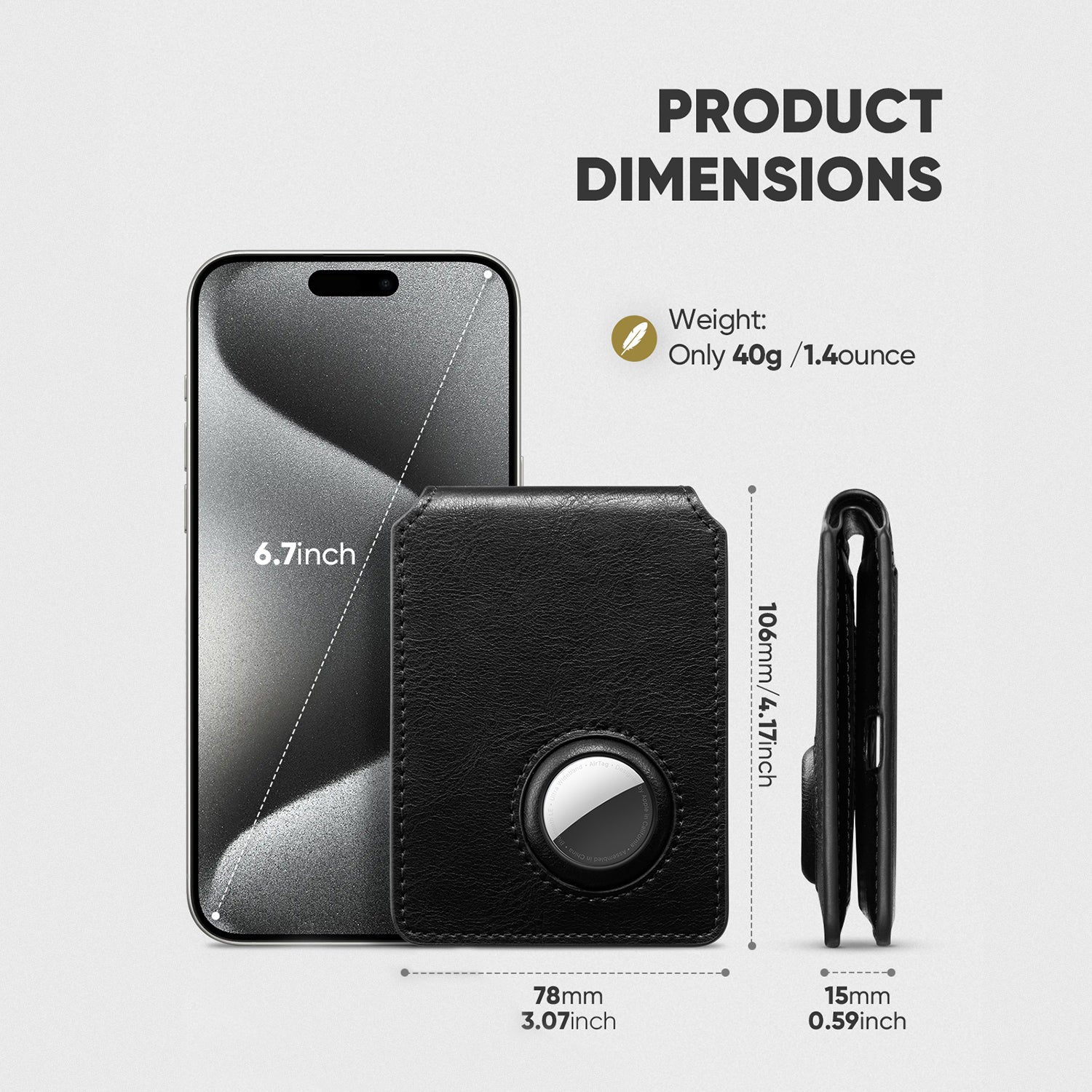 VW127 Smart Slim RFID Blocking Wallet with AirTag Holder - Secure & Compact Minimalist Wallet for Men & Women - Perfect for Travel, Daily Use & Contactless Payment Protection