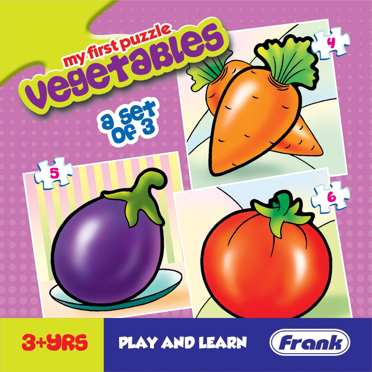 Frank Fruits & Vegetables Educational Puzzle Set for Kids Ages 3+ | Fun Learning Toy for Toddlers | Perfect for Preschool Learning & Family Game Night
