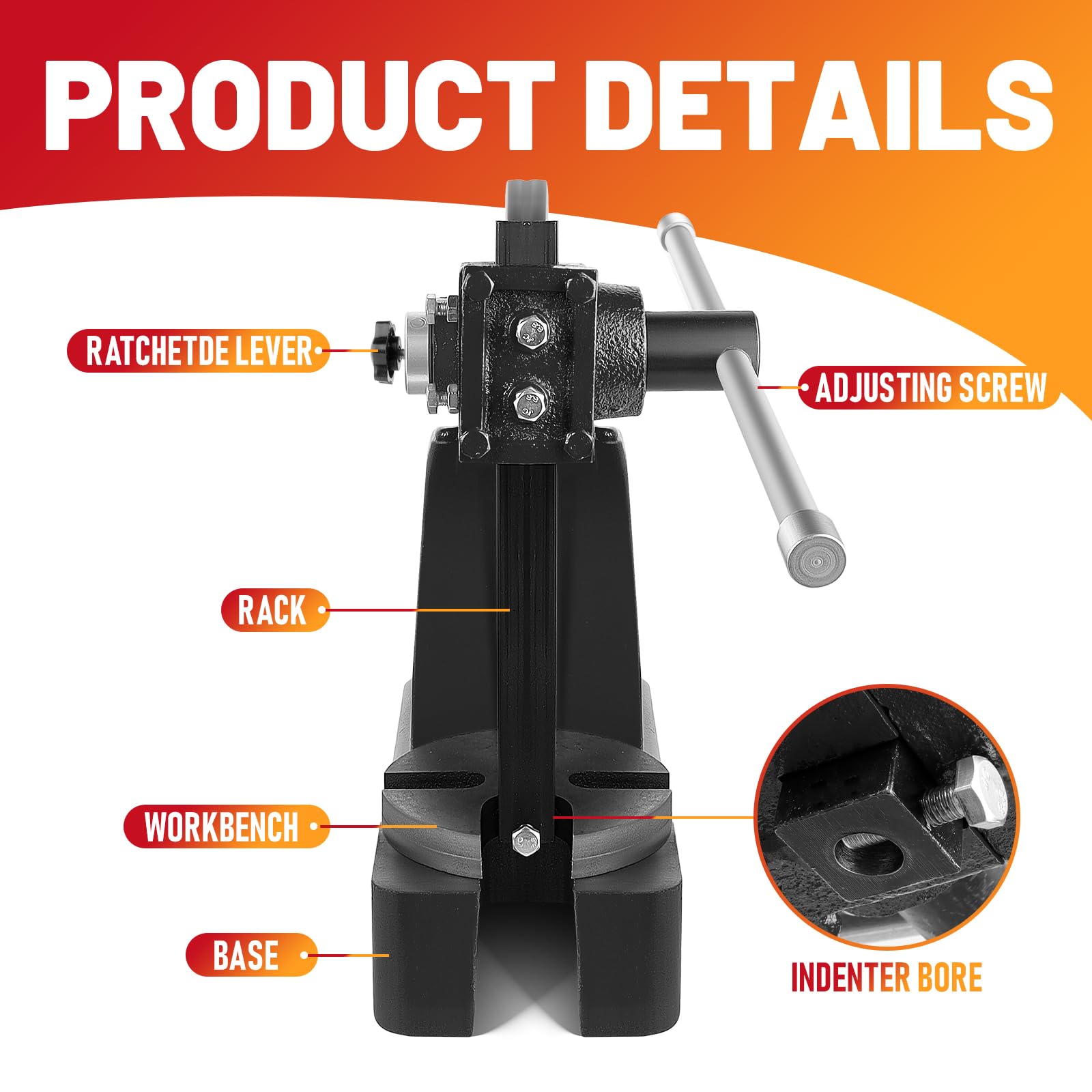 3 Ton Heavy Duty Cast Iron Manual Arbor Press for Stamping, Forming & Metalworking – Perfect for Jewelry Making, Woodworking & DIY Projects