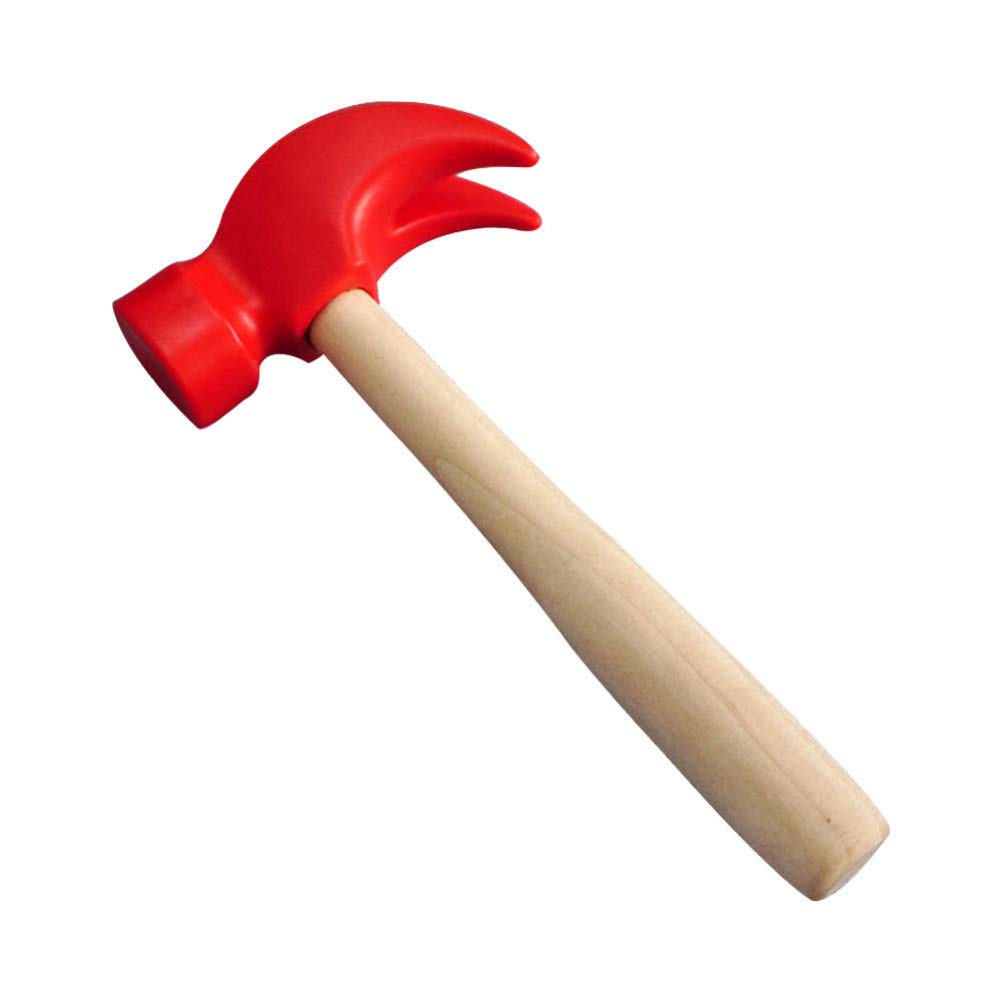 Jojofuny Creative Wooden Hammer Toy Set - Pretend Play Maintenance Tools for Kids, Educational & Fun Simulation Toy (Red) - Perfect for Role Play, DIY Projects & Early Learning Activities