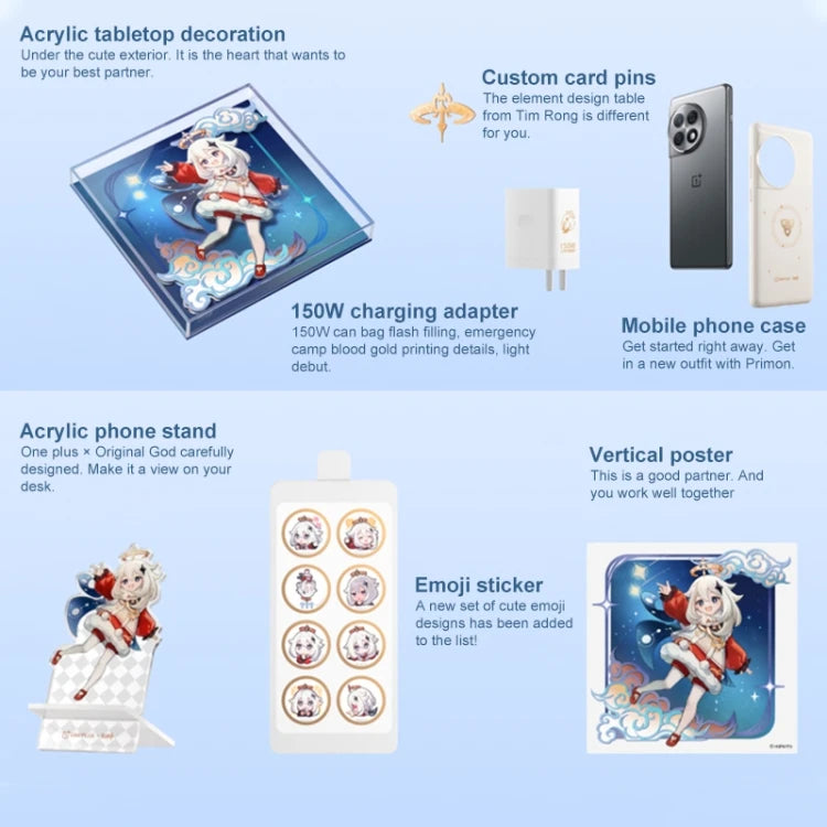 OnePlus Ace 2 Pro Genshin Impact Paimon Edition Smartphone - 16GB RAM 512GB Storage | 120Hz AMOLED Display | 50MP Camera | Gaming Phone for Genshin Impact Fans | Perfect for Mobile Gaming & Streaming