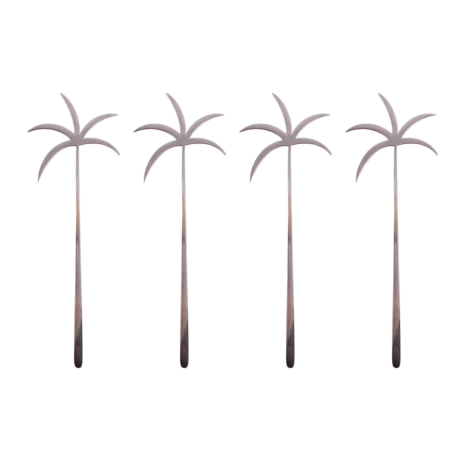 BarConic® Stainless Steel Palm Tree Swizzle Sticks - 4 Pack - Perfect for Tropical Cocktails, Pool Parties & Summer Drinks