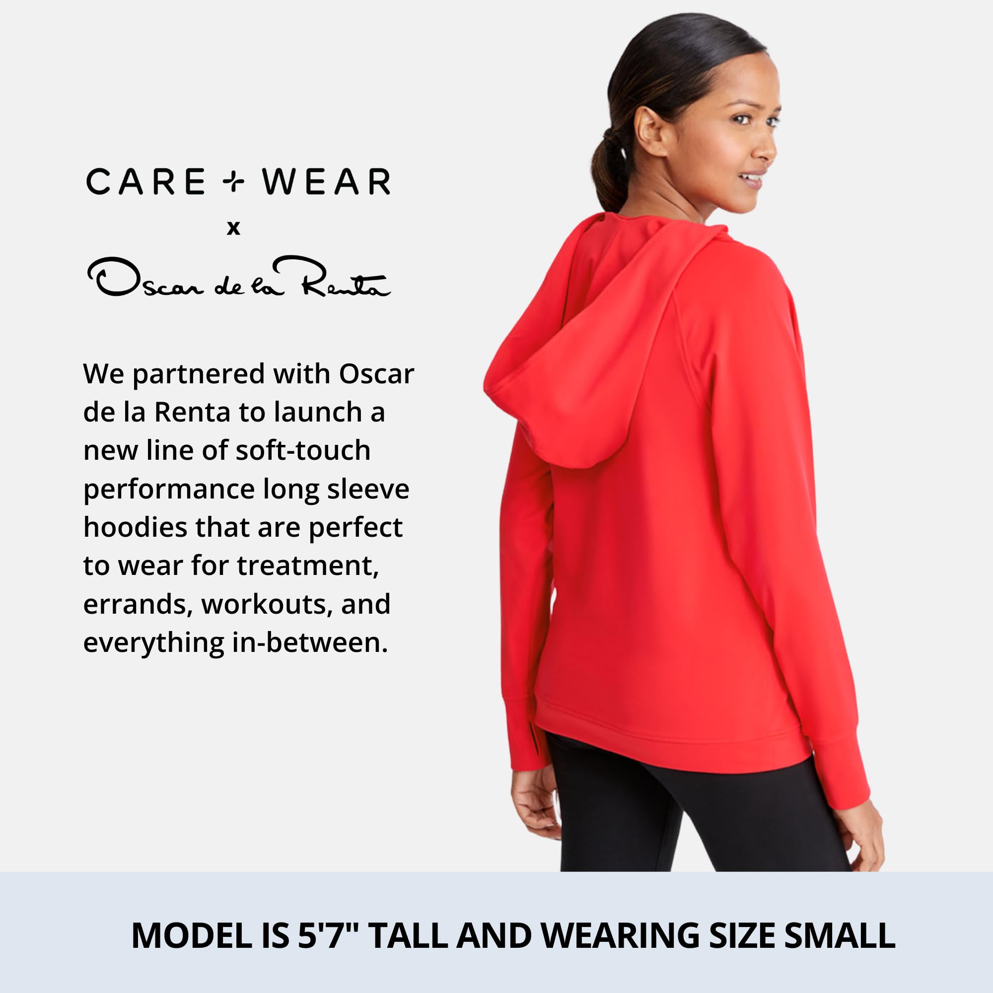 Care+Wear Women's Hoodies by Oscar de la Renta - Soft Port Access Sweatshirt for Comfort & Style | Perfect for Hospital Visits, Chemo Treatments & Cozy Loungewear