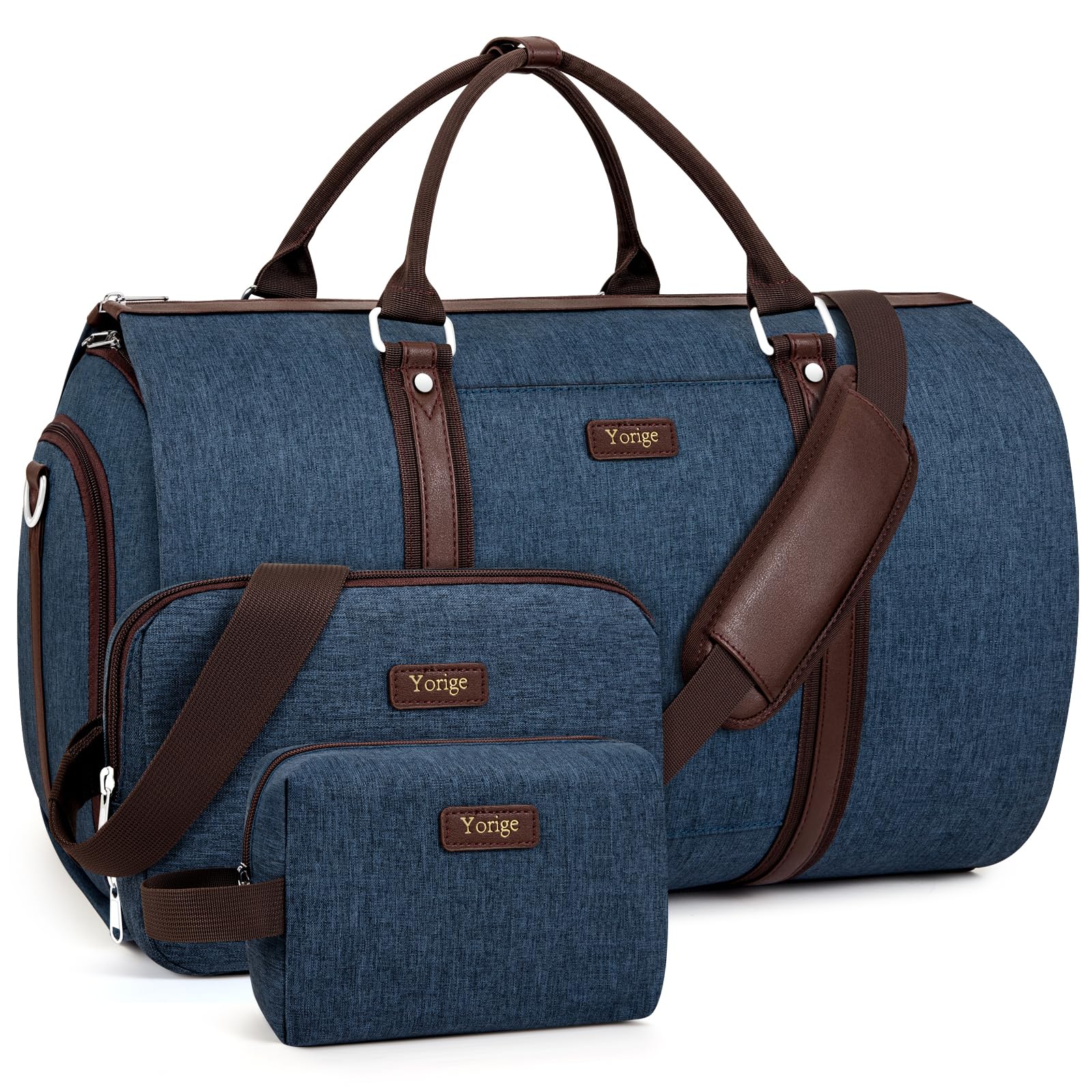 2-in-1 Convertible Travel Garment Duffle Bag Set for Men & Women - Large Carry-On Hanging Suit Dress Clothes Organizer with Detachable Crossbody Bag (4-Piece Set) | Perfect for Business Trips, Weekend Getaways & Gym Workouts