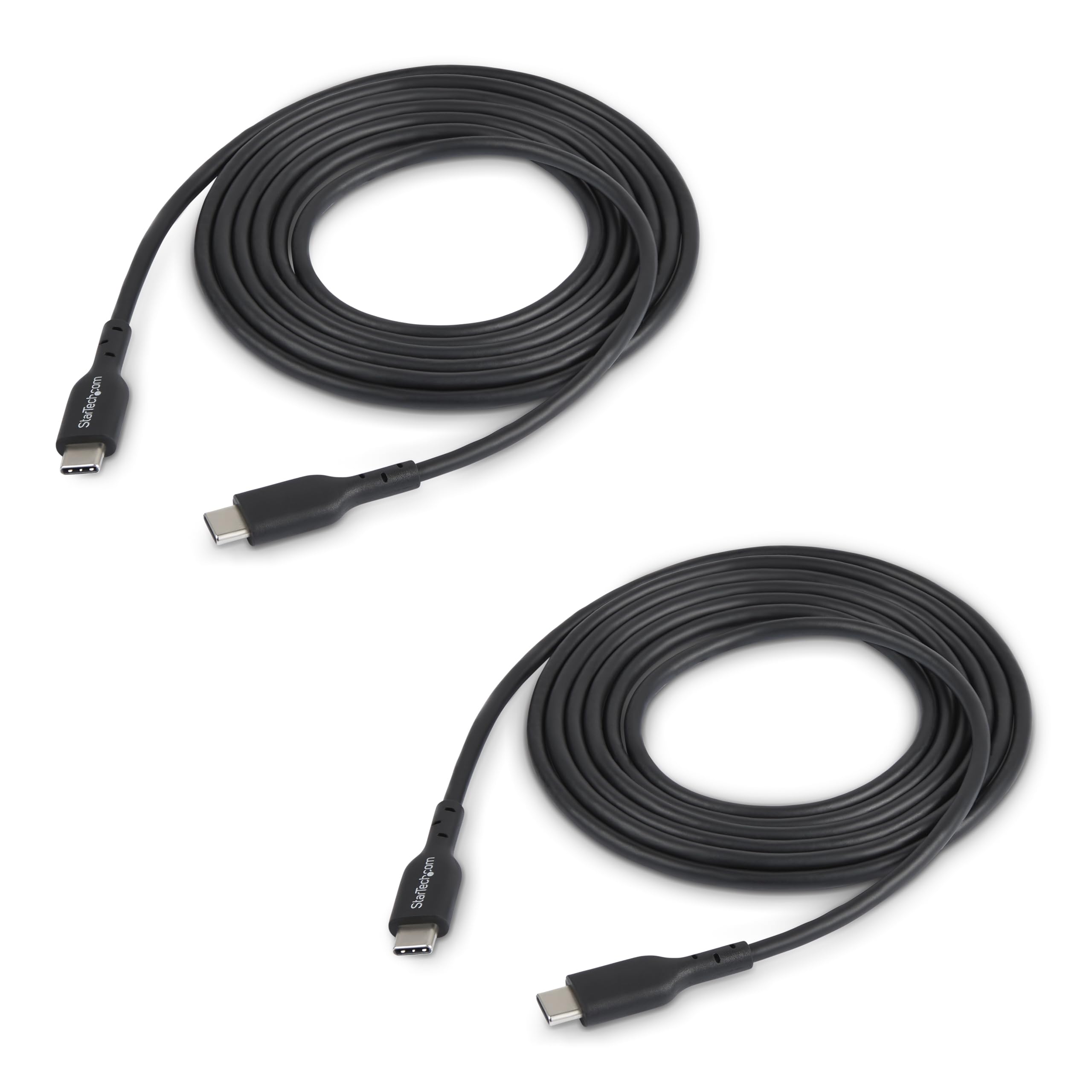 StarTech.com 6ft (1.8m) USB-C to USB-C Cable 2 Pack - 60W Fast Charging, 3A Power Delivery - Compatible with MacBook Air, iPhone 16 Pro Max/15, iPad, Samsung Galaxy S23/S22 - Perfect for Home, Office & Car Charging