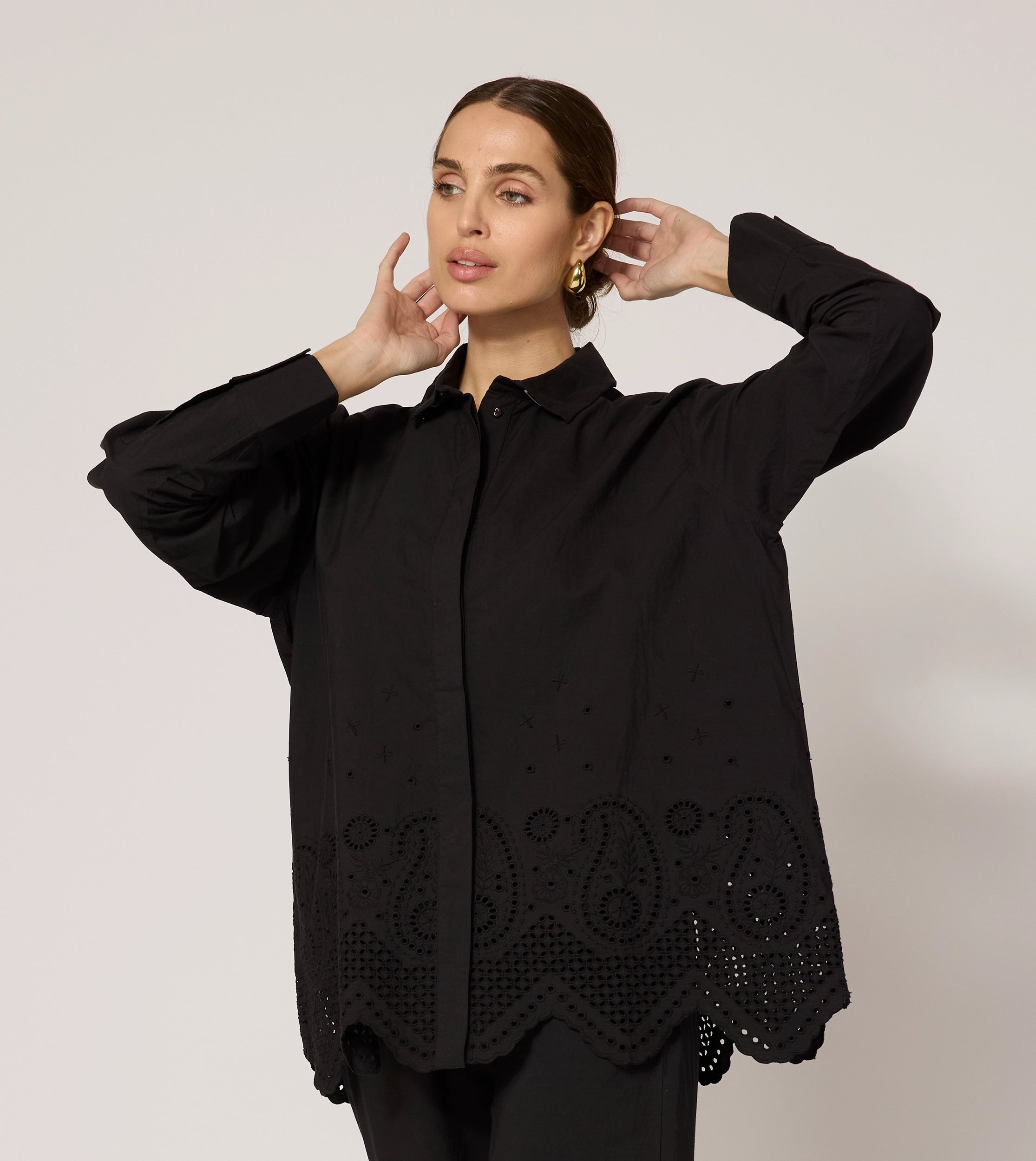 Trisha Blouse Women's Elegant Black Top - Perfect for Office Wear, Date Night & Casual Outfits