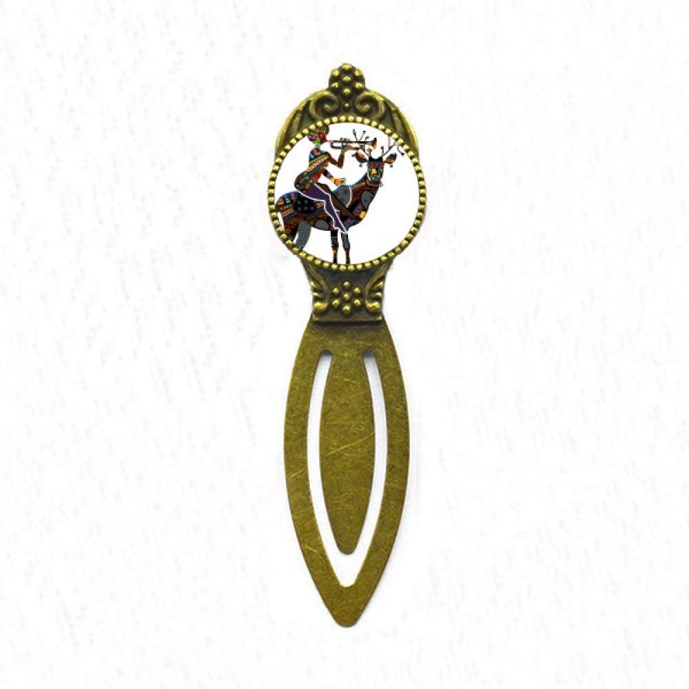 African Aboriginal Black Women Deer Greeting Bookmark - Vintage Office Supplies, Page Markers for Books, Journals & Gifts - Perfect for Reading, Studying & Book Lovers