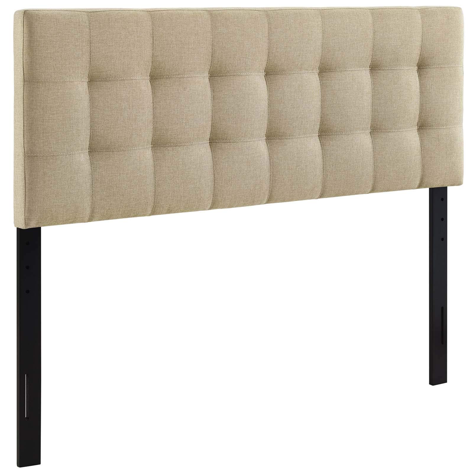 Modway Lily Tufted Linen Fabric Upholstered King Size Headboard in Beige - Luxurious Bedroom Decor for Modern Master Suites & Guest Rooms