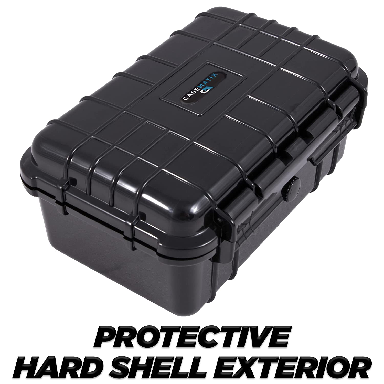 CASEMATIX Waterproof Clipper Blade Storage Case - Holds 12 Barber Blades with Custom Foam Interior | Protective Organizer for Hair Clipper Accessories | Perfect for Salon, Barbershop & Travel Use