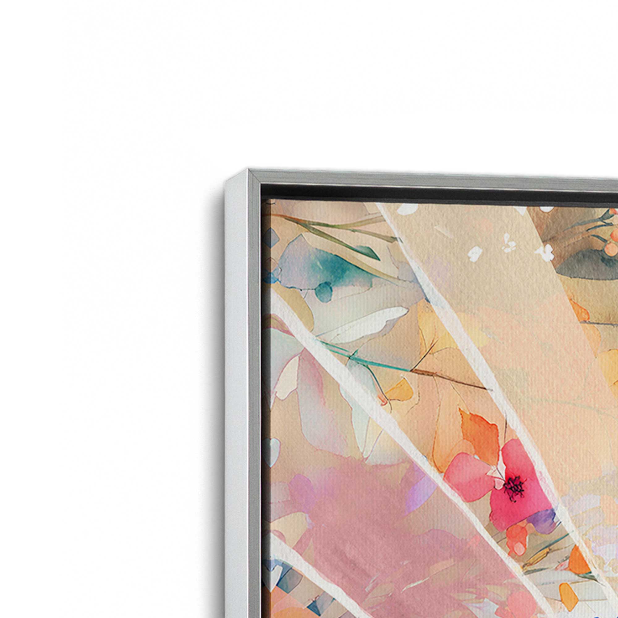 Gentle Floral Sunburst Canvas Wall Art - Handmade Boho Home Decor for Living Room, Bedroom & Office