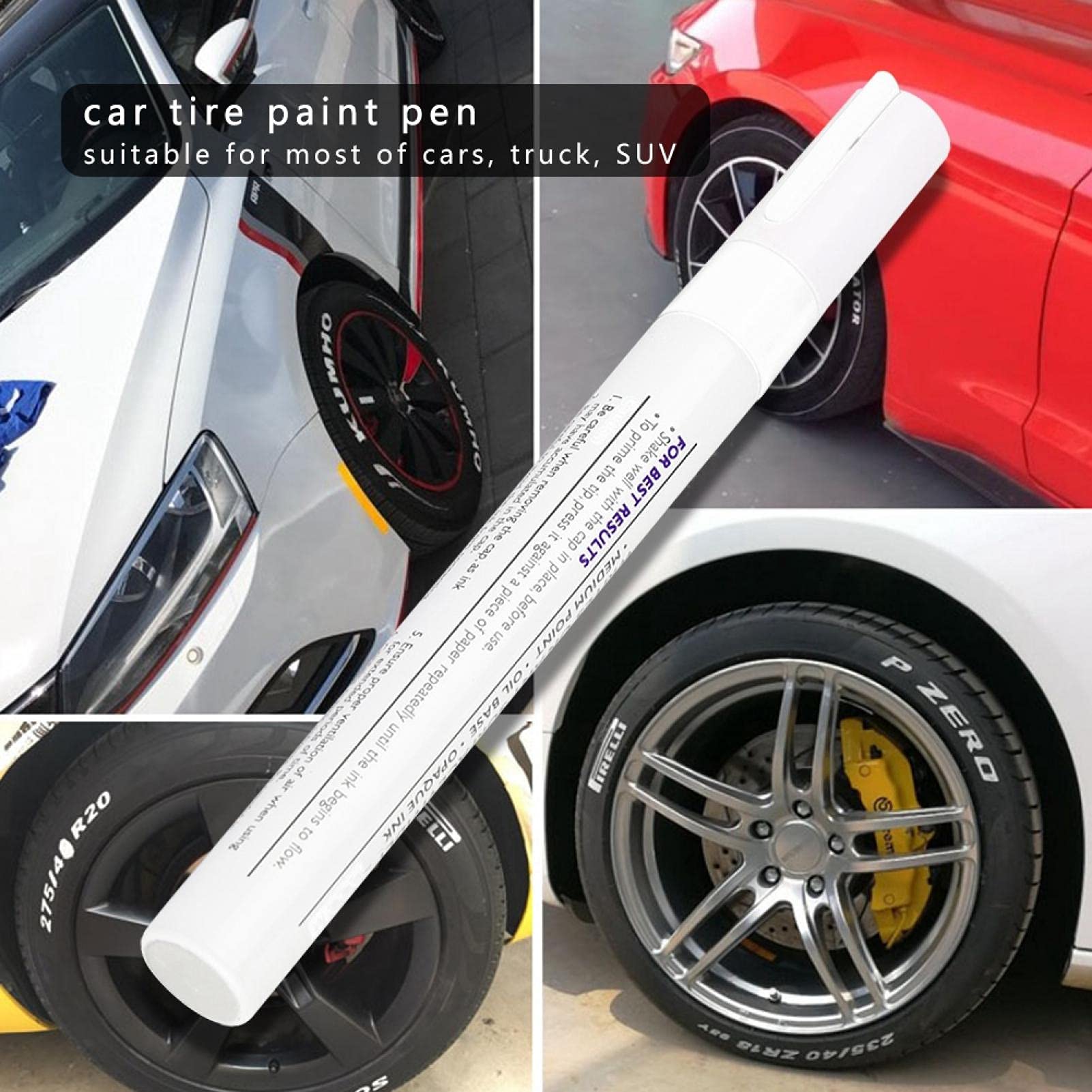 Premium Waterproof Tire Paint Pen - Professional White Car Tire Lettering Marker for Custom Designs & DIY Projects - Ideal for Car Enthusiasts & Auto Detailing