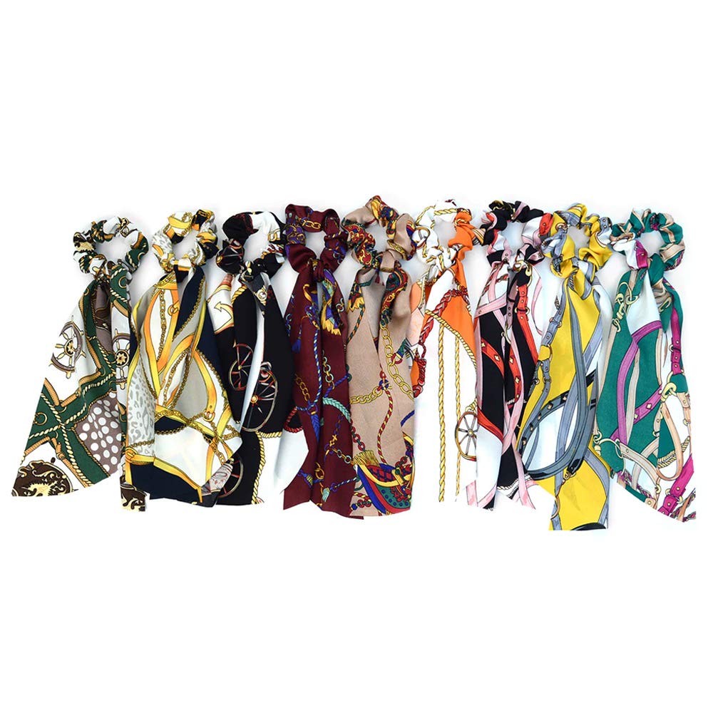 6-Piece Satin Silk Hair Scrunchies - Soft Elastic Ponytail Holders & Headband Ties for Women & Girls (Perfect for Workouts, Yoga, Office & Everyday Styling)