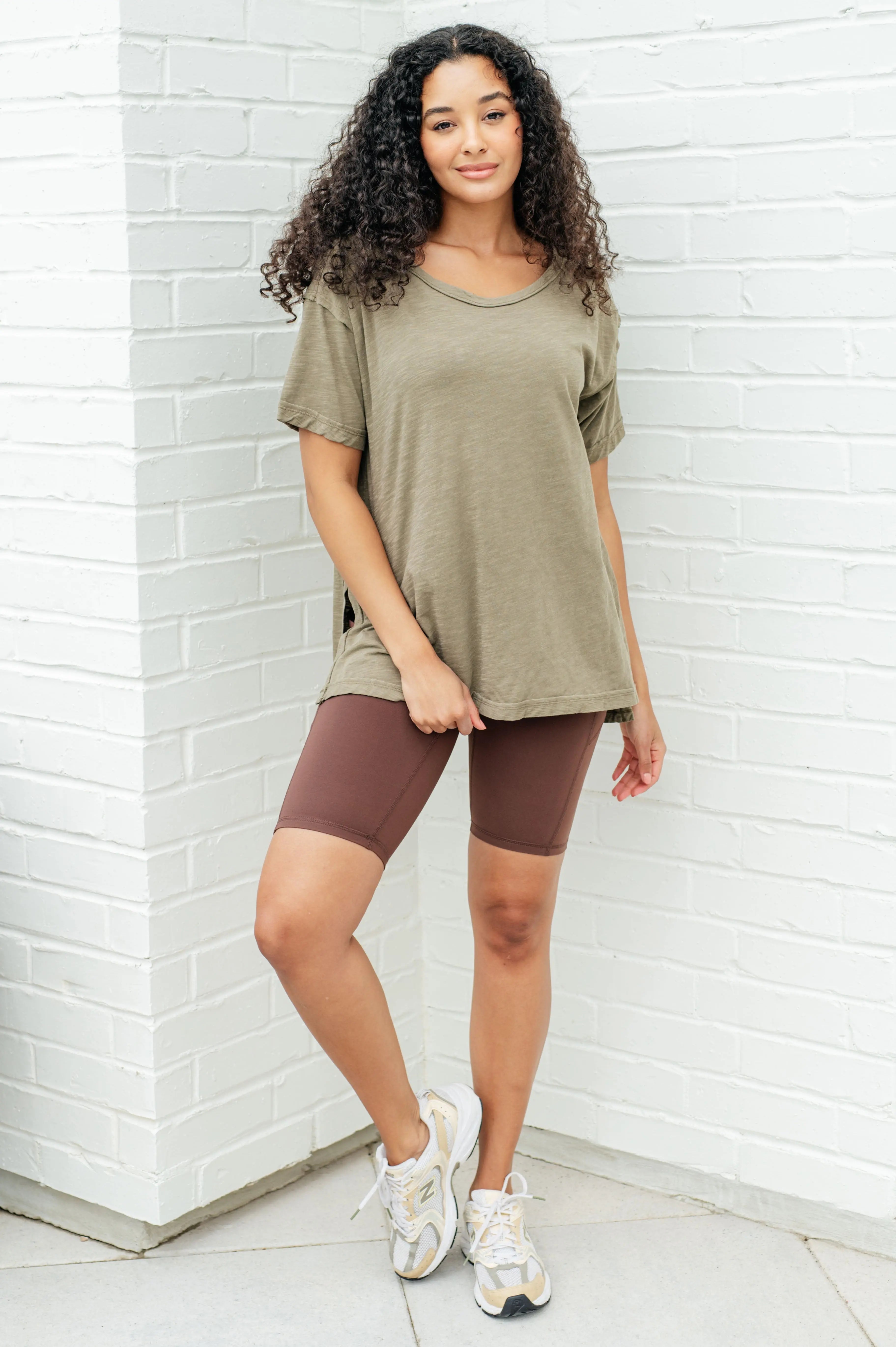 Let Me Live Relaxed Tee in Army Green - Soft Cotton Comfort T-Shirt for Casual Wear & Everyday Outfits