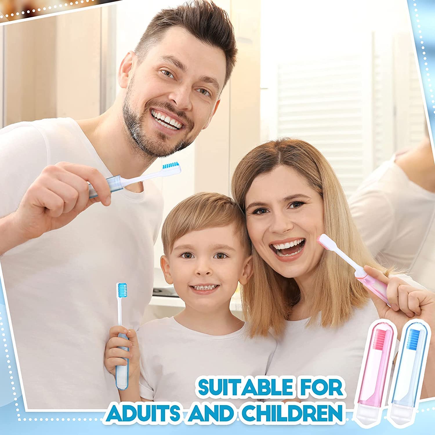 8 Pack Travel Toothbrush Set - Mini Portable Foldable Toothbrushes for Camping, School & Travel | Compact Oral Care for Kids & Adults | Perfect for Backpacks, Gym Bags & Emergency Kits