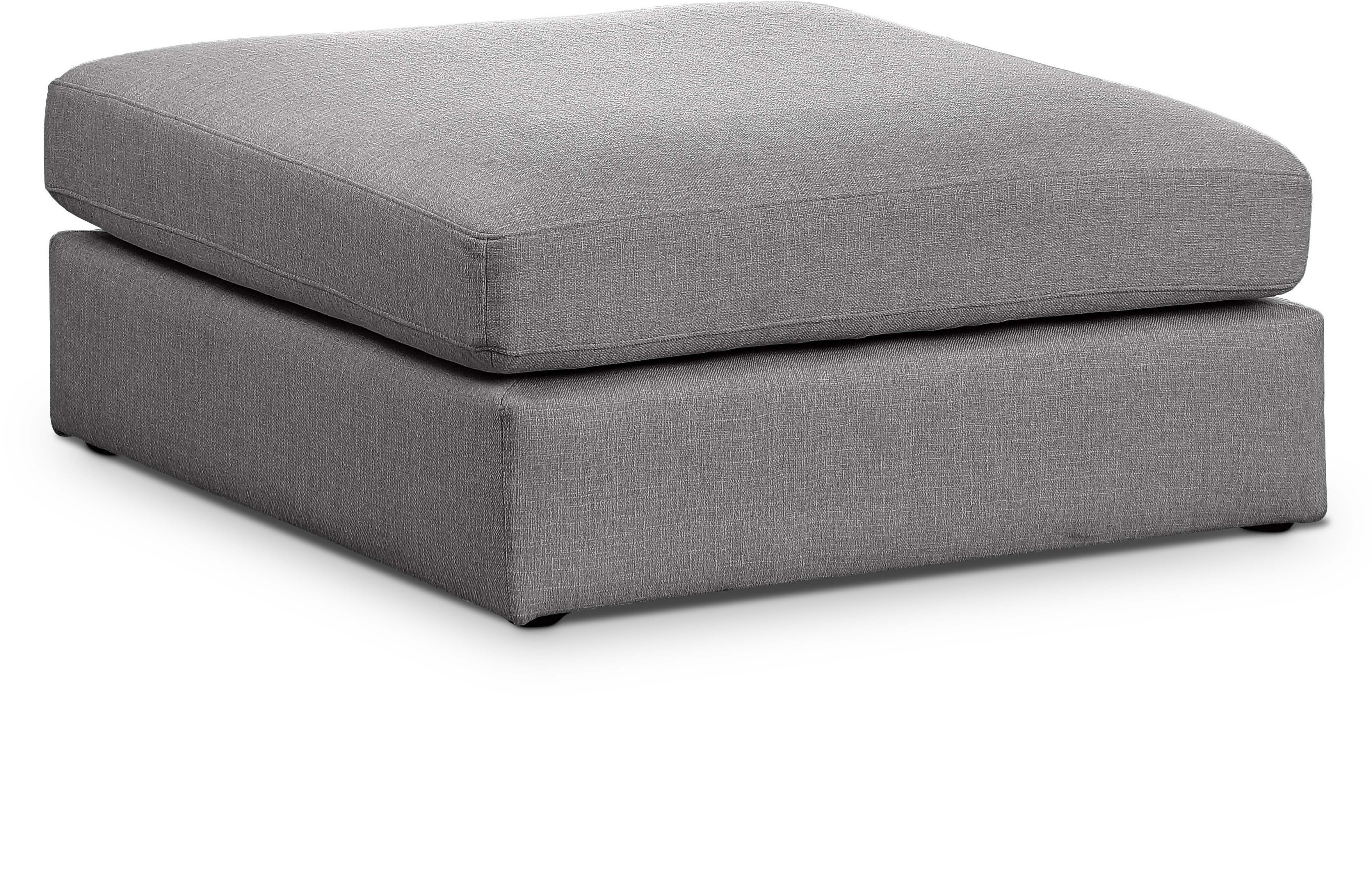 Beckham Durable Linen Textured Fabric Ottoman Footrest - Perfect for Living Room, Bedroom & Home Decor