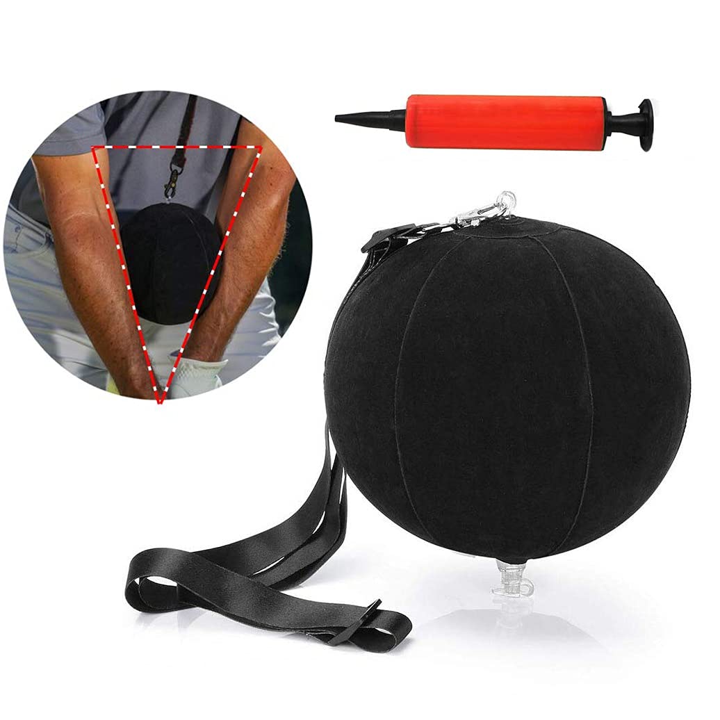Smart Golf Swing Trainer - Adjustable Smart Ball for Golf Swing Practice & Posture Correction - Perfect for Indoor & Outdoor Training (Black)
