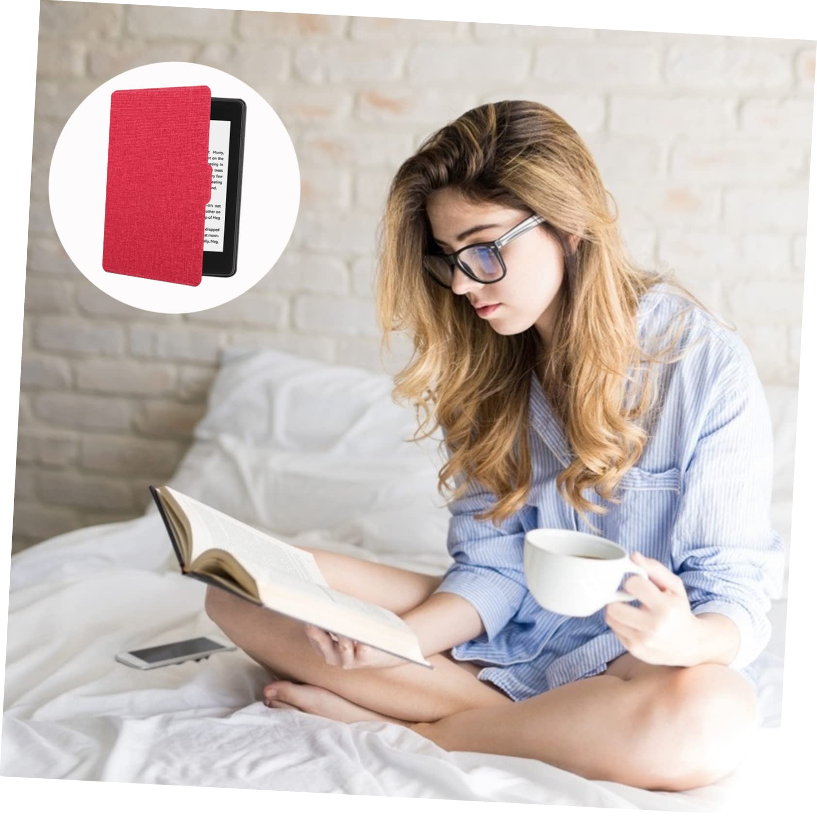 7-Piece Ebook Reader Case Set - Premium TPU Protective Cover with Auto Wake/Sleep Function for Kindle, Nook, and Kobo - Durable & Stylish E-Reader Shell for Reading at Home, Travel, and Daily Commute