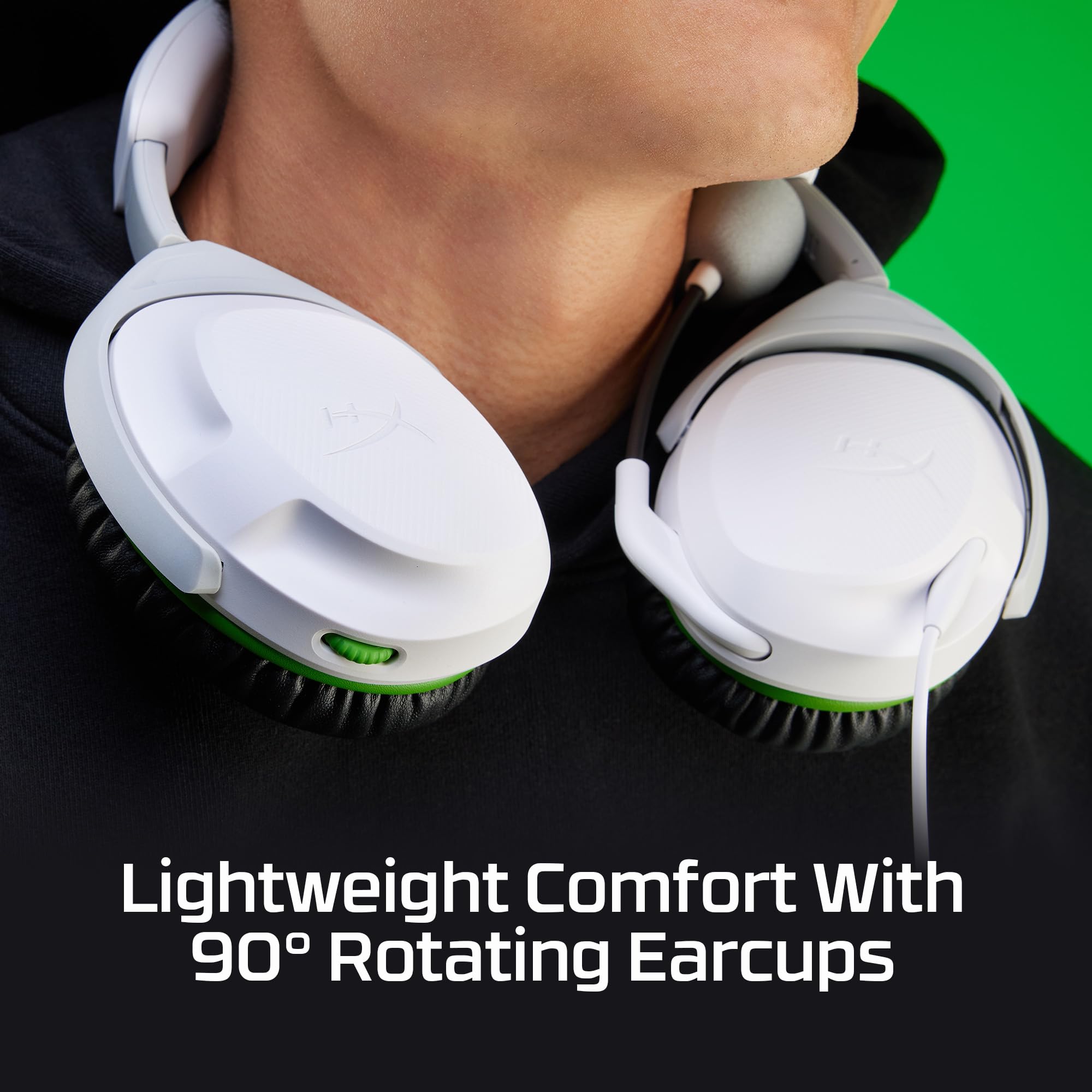 HyperX CloudX Stinger 2 Gaming Headset with Noise Cancelling Mic, Swivel-to-Mute, Soft Leatherette Ear Cushions - Wired Over-Ear Headphones for Xbox, PC, PS4 (Renewed, White) - Perfect for Competitive Gaming & Online Chat