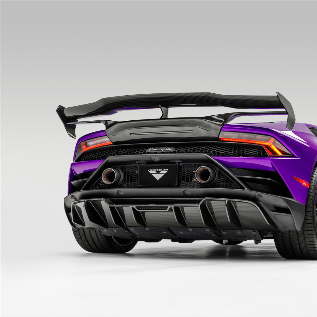 Lamborghini Huracan EVO Monza Edition Rear Diffuser - 2x2 Gloss Carbon Fiber Spoiler for Enhanced Aerodynamics & Style | Perfect for Car Shows, Racing & Performance Upgrades