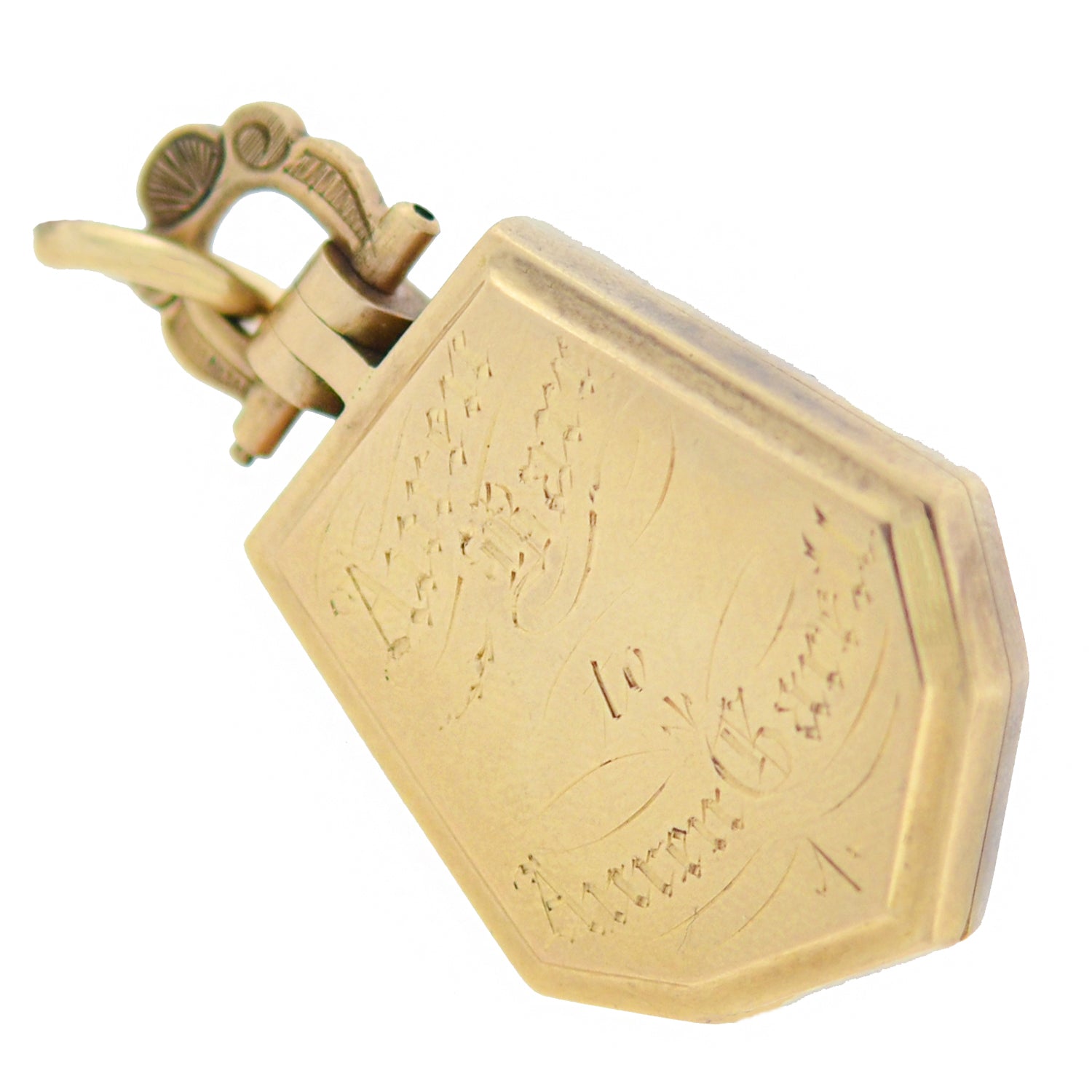 Victorian 15kt Gold Inlaid Quartz Locket Necklace - Elegant Antique Jewelry for Women, Perfect for Weddings, Anniversaries & Special Occasions