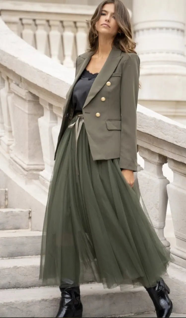 Aria Long Tulle Skirt - Elegant Flowy Maxi Skirt for Women | Perfect for Weddings, Parties & Special Occasions