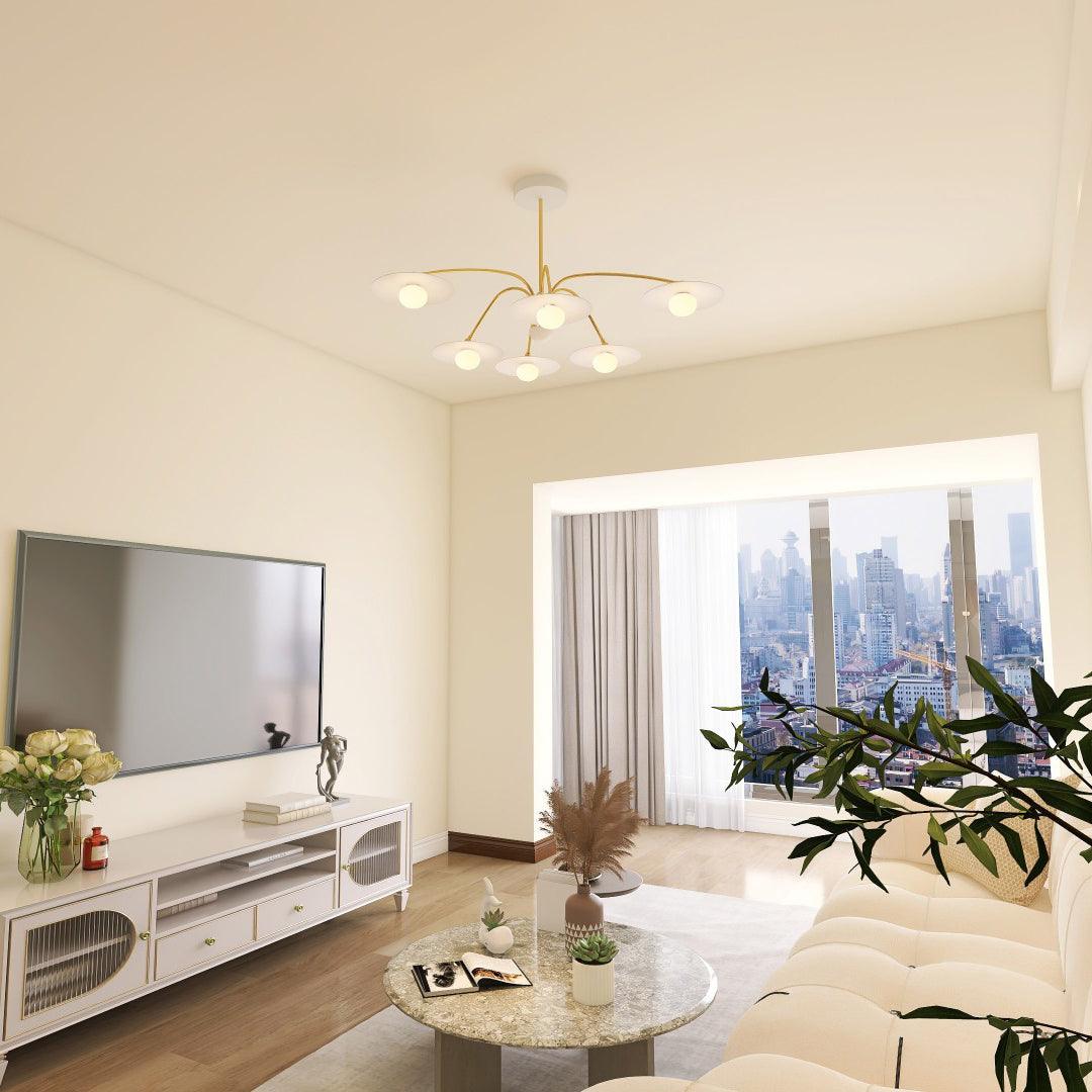 Elegant Champignon Chandelier - Modern Mushroom-Shaped Ceiling Light Fixture for Dining Room, Bedroom & Living Room Decor