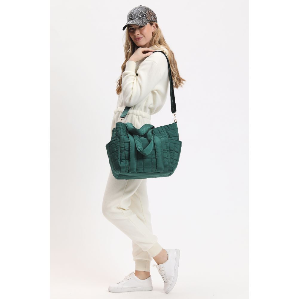 August Quilted Nylon Tote Bag for Women - Stylish & Durable Handbag for Work, Travel & Shopping | Water-Resistant & Spacious Design