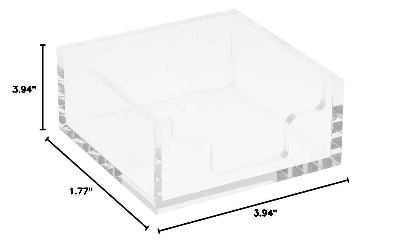 Dohobby Clear Acrylic Sticky Note Holder - Memo Pad Dispenser & Organizer for Office, Home, School - Perfect for Desk Organization, Productivity Tools, and Note-Taking Accessories