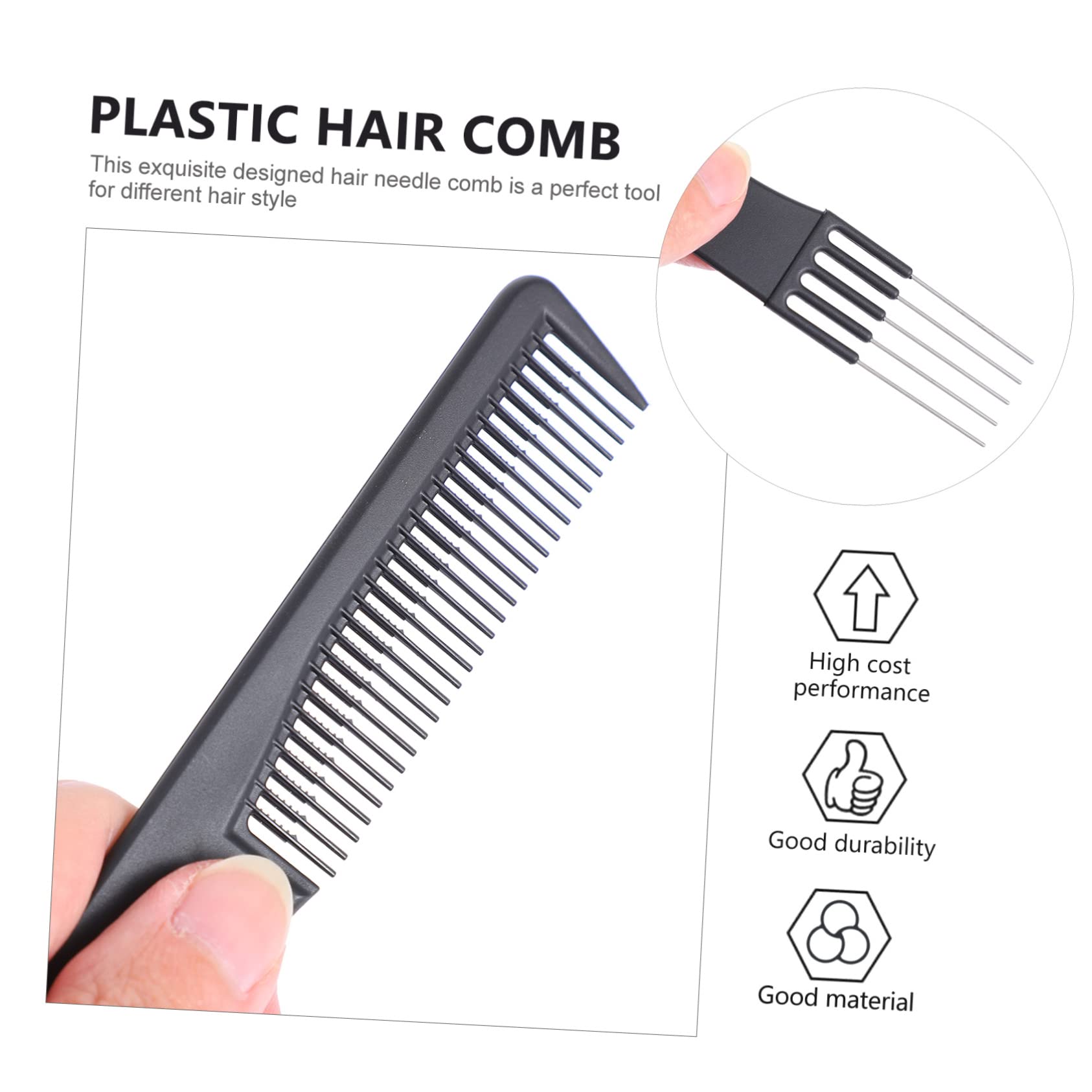 Beaupretty 6-Piece Professional Hair Comb Set - Anti-Static Hair Styling Combs for Cutting, Brushing & Styling - Includes Hair Clips, Fork Comb & Back Comb - Perfect for Salon Stylists & Home Hairstyling