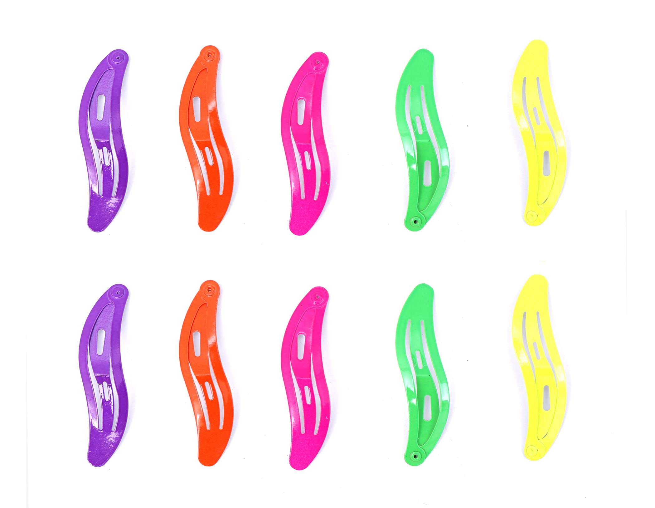 Navjai Snap Barrette Hair Clip Set - 10 Pack Printed Tic Tac Snake Shape Hair Pins for Women, Kids & Girls | Multicolor Hair Accessories for School, Party & Daily Use