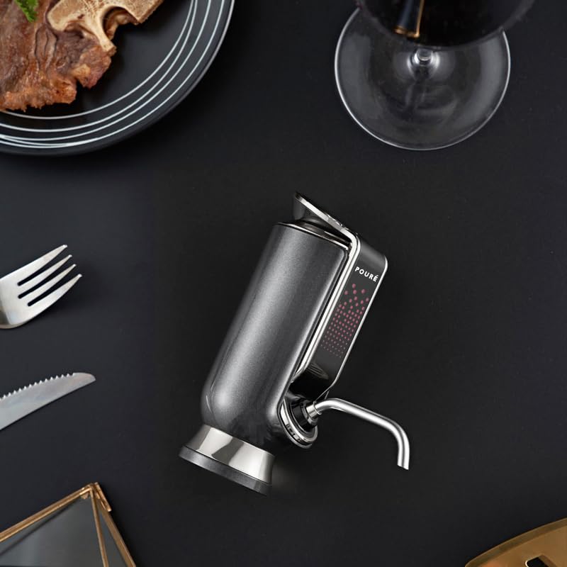 3-IN-1 Electric Wine Dispenser Aerator & Vacuum Stopper - Smart Liquor Decanter Pourer with Touch Screen LED Display & Temperature Monitor - Perfect Gift for Wine Lovers - Ideal for Home Bars, Dinner Parties & Wine Tasting Events