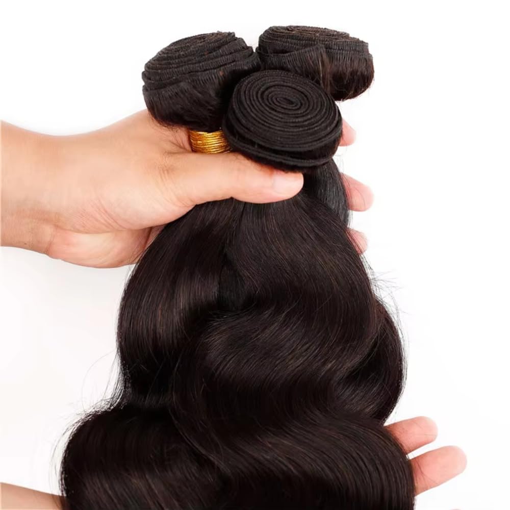 Premium 10A Grade 100% Unprocessed Virgin Human Hair Bundles - Natural Black Body Wave Weave (20/22/24 Inch) - Perfect for Protective Styles, Sew-Ins, and Everyday Glamorous Looks