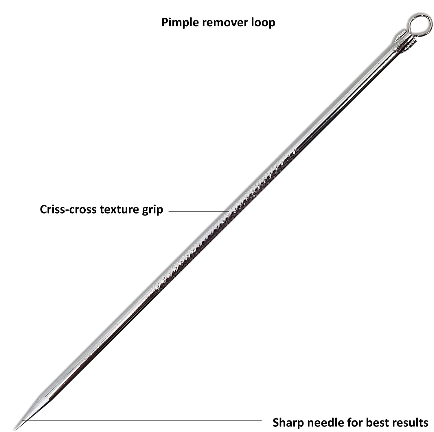 HP HIGH PROFILE Stainless Steel Blackhead & Pimple Extractor Tool - Acne Whitehead Scar Remover for Men & Women (2-Pack) - Perfect for Home Skincare & Facial Treatment